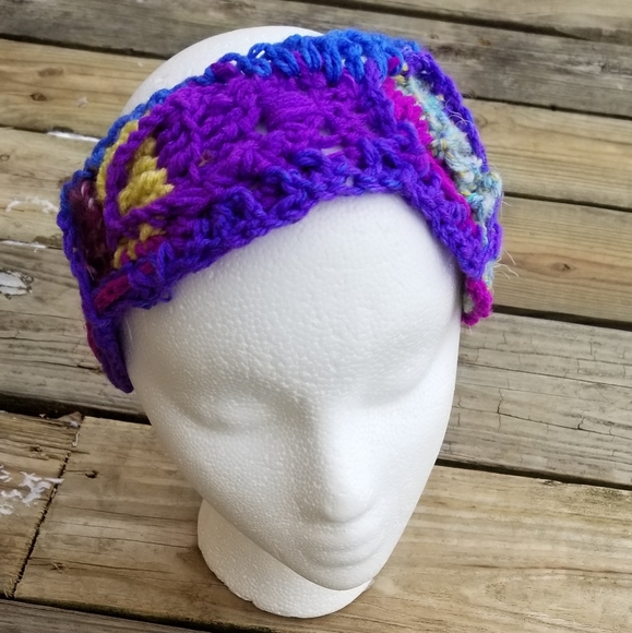 Crochet Art Eye Earwarmer Headband Handmade - Picture 7 of 7